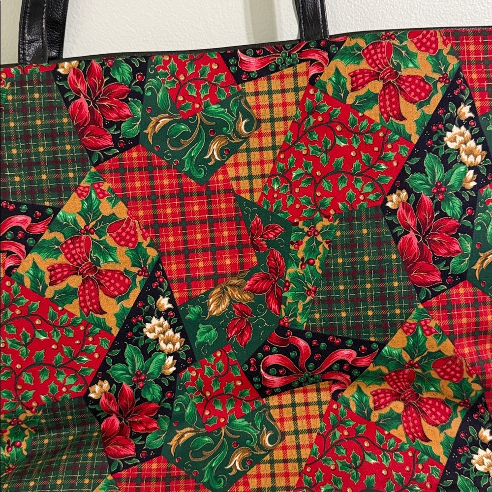 Patchwork Tote Bag - Red And Green - image 2